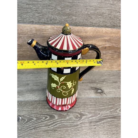 Rare Amber Rose Coffee Pot By Nanette Vacher 11.5” Tall ~unused Condition!! - Picture 6 of 11